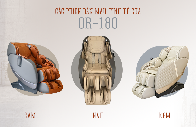Các phiên bản màu của ghế massage Oreni OR-180