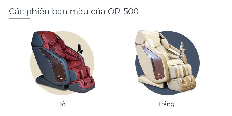 Các phiên bản màu của ghế massage Oreni OR500